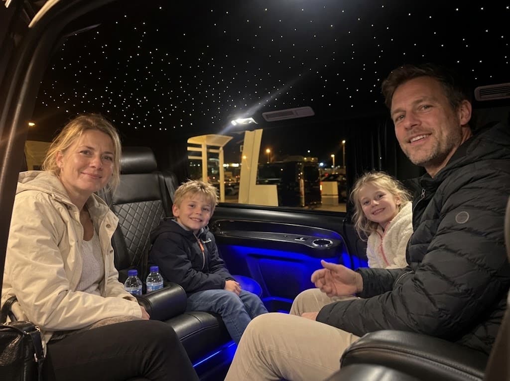 TORVIAN passengers in a private transfer vehicle