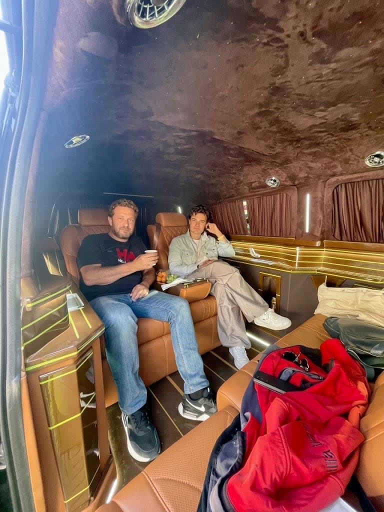 TORVIAN passengers in a private transfer vehicle