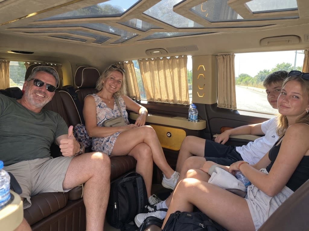 TORVIAN passengers in a private transfer vehicle