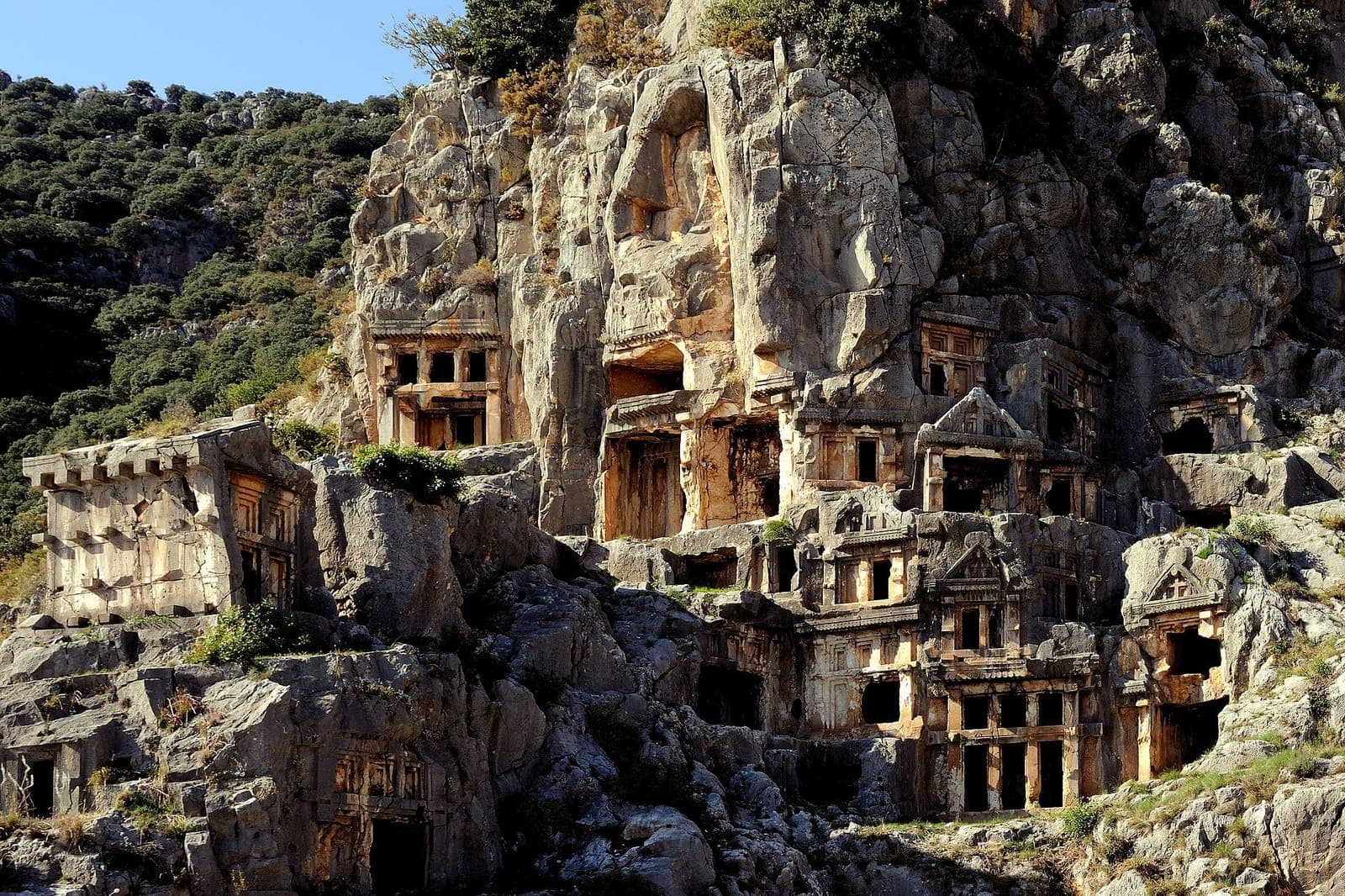 Lycian rock-cut tombs at Myra in Demre